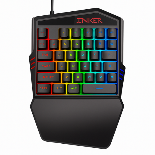 🎮 TECLADO GAMER UNA MANO RETROILUMINADO ⚡