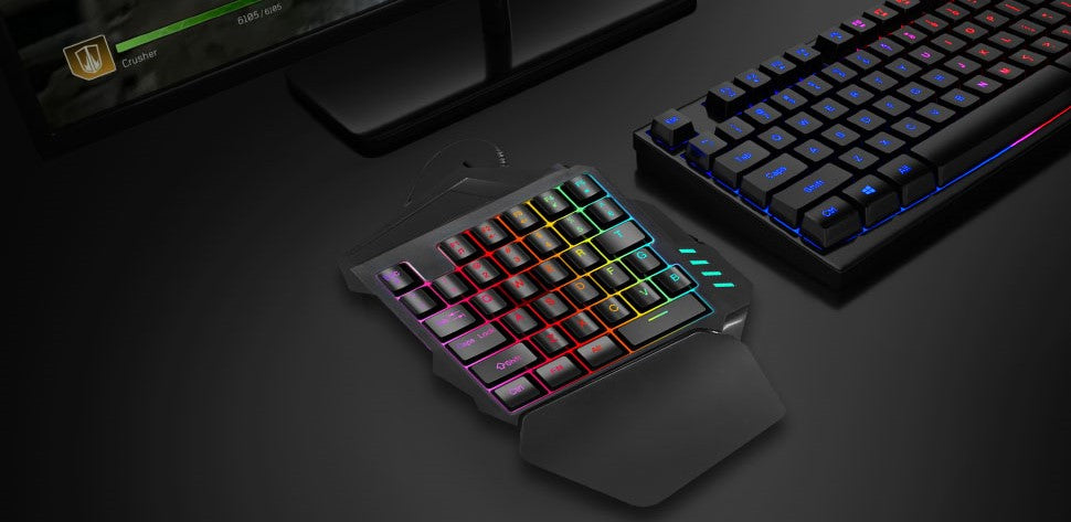 🎮 TECLADO GAMER UNA MANO RETROILUMINADO ⚡